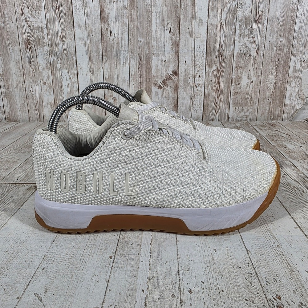 NOBULL Ivory SuperFabric Trainer Women 8 White Gum Sole Cross Training Shoes